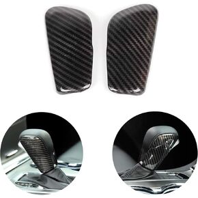 CheroCar Carbon Fiber Grain Gear Shift Knob Decoration Trim for 2017-2020 Jeep Grand Cherokee, Interior Accessories, 2 Pack