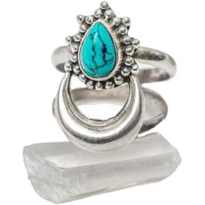 Rising Ring (Moonstone/Labradorite/Turquoise)