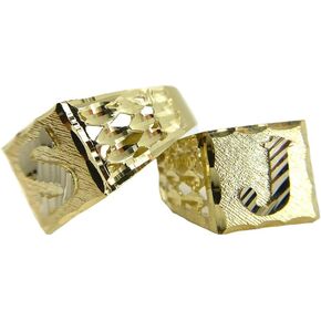 nugget initial ring 18k gold plated brass