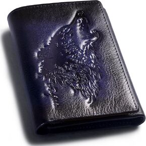 Men's Trifold Wallet,Wolf Wallets For Men Leather,Rfid Blocking,Gifts For Him Husband (coffee)