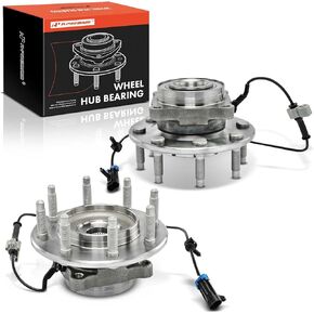 A-Premium 2 x Front Wheel Bearing and Hub Assembly with ABS & 8-Lug Compatible with Chevy & GMC & Hummer - 2007-2013 - Silverado 2500HD/3500HD, Sierra 2500HD/3500HD, Suburban 2500, SRW, 515098