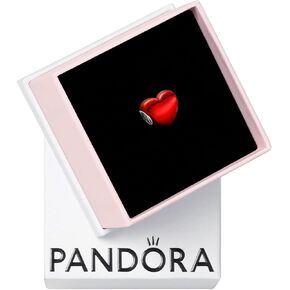 تعليقة PANDORA المعدنية على شكل قلب - أساور متوافقة مع اللحظات - مجوهرات للنساء - مصنوعة من الفضة الإسترليني والمينا - مع صندوق هدايا in Saudi Arabia