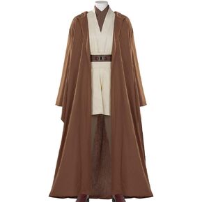 Obi Wan Kenobi Costume Adult Men Obi Wan Hooded Robe Tunic Uniform Jedi Pants Halloween Full Set