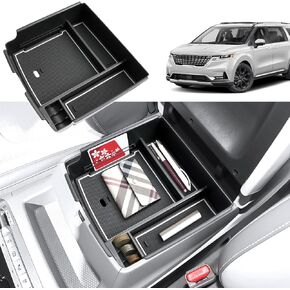 2022-2024 2025 Carnival Center Console Organizer for Kia Carnival (EX/SX/SX Prestige/LX/LXS),Durable ABS Plastic &Anti-Slip Rubber 2024 Carnival Console Tray 2025 Carnival Accessories (White)