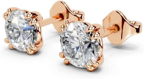 IGI Certified Round Shape Lab-Grown Diamond 14K, 18K Stud Earrings for Women - Timeless 4 Prong Basket Setting (0.25-6 Ct, F-G Color, VS1-VS2 Clarity) in Saudi Arabia