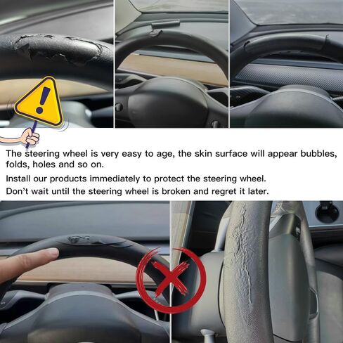 1PCS Carbon Fiber Steering Wheel Embedded Cover Fit for Tesla New Refreshed Model 3 Highland Performance (2024+) Interior Steering Wheel Cover Wrap (Matte Black Upper 1pcs) in Saudi Arabia