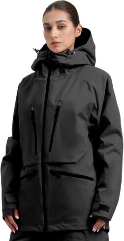IMPHUT Mens Snowboard Jacket Baggy Womens Ski Jacket Insulated Waterproof Windproof Snow Outerwear Winter Hooded Coat in Kuwait