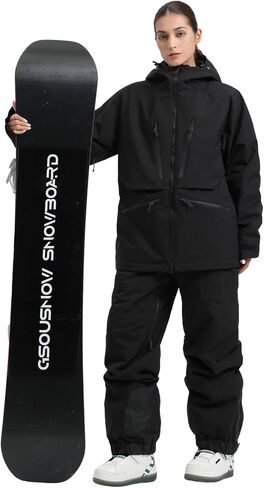 IMPHUT Mens Snowboard Jacket Baggy Womens Ski Jacket Insulated Waterproof Windproof Snow Outerwear Winter Hooded Coat in Kuwait