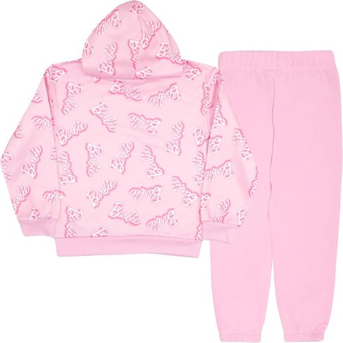 Barbie Girl's 2-Piece Fleece Matching Set Logo Graphic Print - Pullover Hooded Sweatshirt and Joggers Bundle for Kids in Saudi Arabia