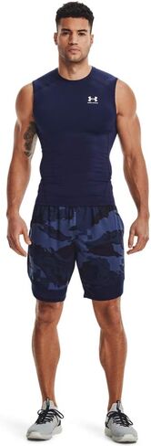 Under Armour Big & Tall HeatGear Armor Comp بلا أكمام أسود/أبيض 4XT in Saudi Arabia