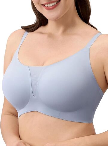 Women's Bra No Underwire Seamless Tshirt Bra Pullover Wireless Bra V Mesh Comfort Bralette Full Coverage Everyday Bras in Saudi Arabia