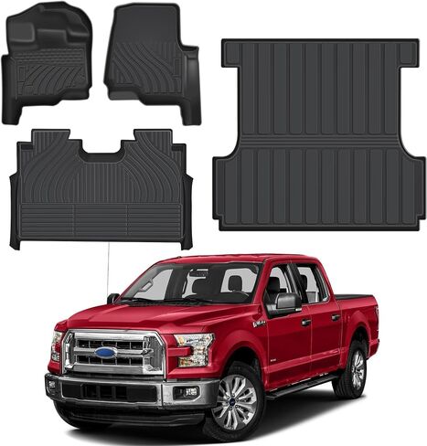 Truck Bed Mat for 2015-2025 Ford F-150/ F150, Includes 22-24 Lightning Crew/Super Crew,5.5FT Heavy Duty Truck Bed Mat,All Weather TPE Bed Mat for Ford F-150 Accessories in Saudi Arabia