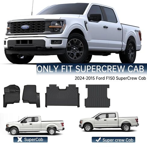 Truck Bed Mat for 2015-2025 Ford F-150/ F150, Includes 22-24 Lightning Crew/Super Crew,5.5FT Heavy Duty Truck Bed Mat,All Weather TPE Bed Mat for Ford F-150 Accessories in Saudi Arabia