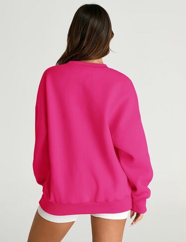 AKEWEI Women Oversized Sweatshirt Fall Outfits 2024 Teen Girl Clothes Graphic Crew Neck Preppy Fleece Pullover Tops in Saudi Arabia