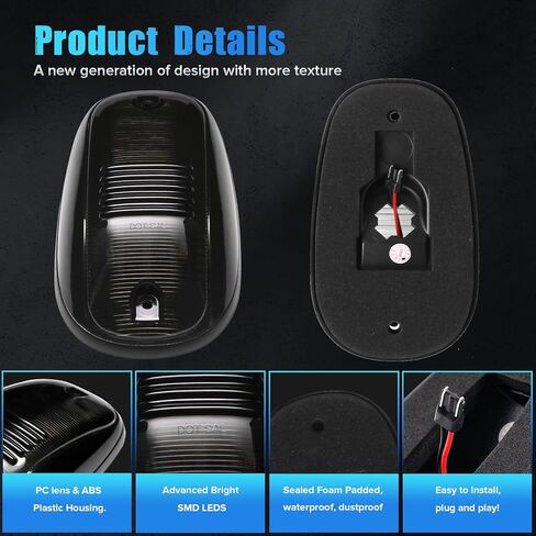 5PCS Amber Smoke Lens LED Cab Roof Marker Lights Compatible with 2003-2018 RAM1500 2500 3500 2011-2018 RAM4500 5500 Pickup Truck Roof Top Running Lights in Kuwait