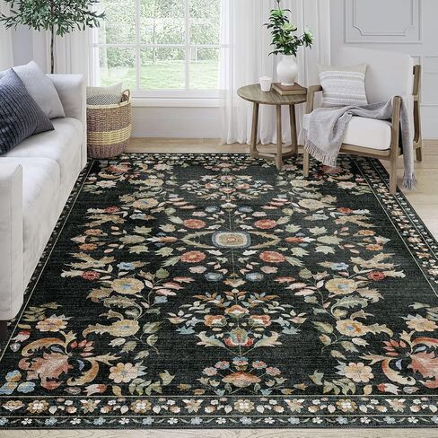 MUJOO Washable 2x6 Runner Rugs for Kitchen Hallway Bedside Bathroom Laundry Room Bedroom Floor,Boho Long Area Rug Non Slip Carpet Throw Rug Mid Century Modern Abstract Botanical Geometric Terracotta in Saudi Arabia