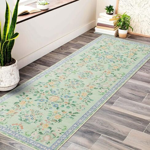 MUJOO Washable 2x6 Runner Rugs for Kitchen Hallway Bedside Bathroom Laundry Room Bedroom Floor,Boho Long Area Rug Non Slip Carpet Throw Rug Mid Century Modern Abstract Botanical Geometric Terracotta in Saudi Arabia