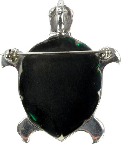 925 Antiqued Sterling Silver Paua Shell, Coral or Mother of Pearl Inlay Sea Turtle Convertible Pendant to Brooch (Pin) in Kuwait