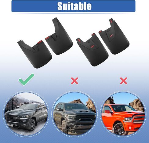 مجموعة واقيات الطين الأمامية والخلفية من X AUTOHAUX لسيارات دودج رام 2500 3500 2019-2022 واقيات الطين حماية مشاعل العجلات باللون الأسود in Saudi Arabia
