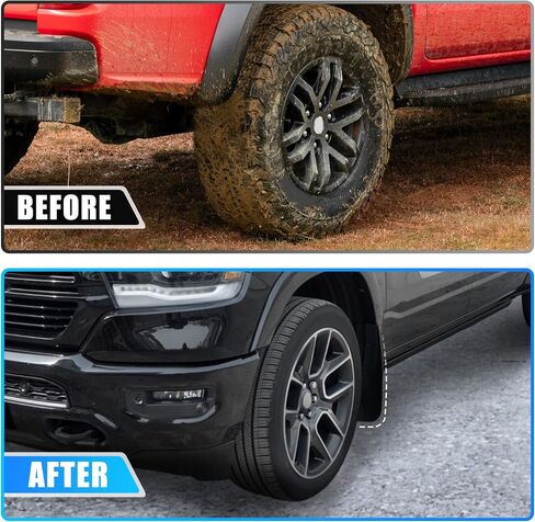 مجموعة واقيات الطين الأمامية والخلفية من X AUTOHAUX لسيارات دودج رام 2500 3500 2019-2022 واقيات الطين حماية مشاعل العجلات باللون الأسود in Saudi Arabia