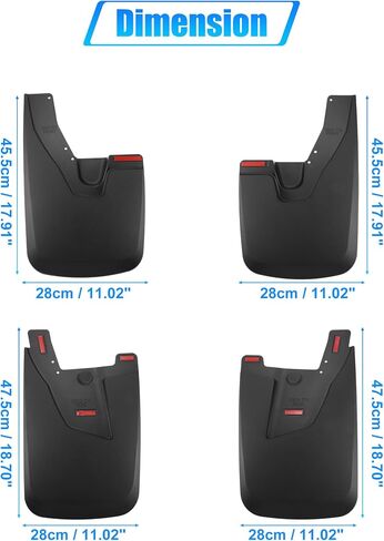 مجموعة واقيات الطين الأمامية والخلفية من X AUTOHAUX لسيارات دودج رام 2500 3500 2019-2022 واقيات الطين حماية مشاعل العجلات باللون الأسود in Saudi Arabia