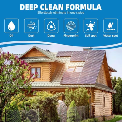 Solar Panel Cleaner 32oz (Makes 150 Gallons) - 20X Strength Super Concentrated Glass & Solar Panel Cleaning, Industrial Grade Streak-Free Fast Dry Remove Oils, Water Spots, Dust, Droppings in Saudi Arabia