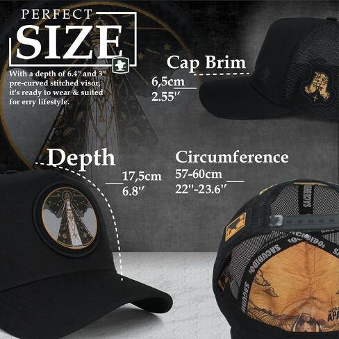 Sacudido's | Trucker Cap Our Lady of The Immaculate Conception Aparecida - Snapback Hats, Adjustable, Unisex, Faith in Saudi Arabia