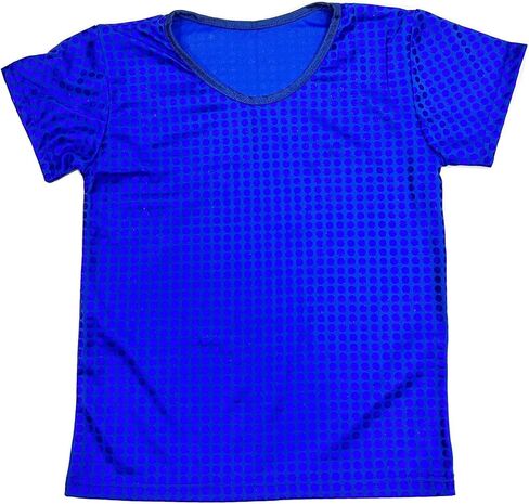 Kids Girls Boys Sparkly Sequined Hip Hop Jazz Dance T-Shirt Loose Top Performance Festival Party Cosplay Costum in Kuwait