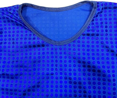 Kids Girls Boys Sparkly Sequined Hip Hop Jazz Dance T-Shirt Loose Top Performance Festival Party Cosplay Costum in Kuwait