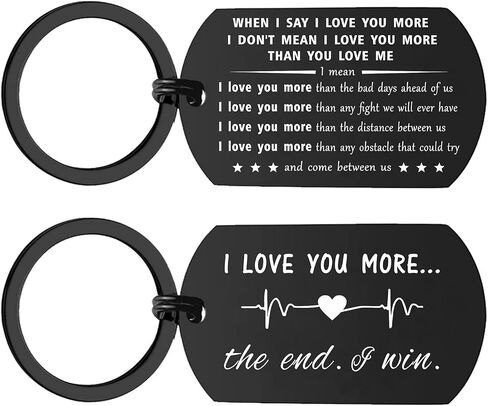 ENGZHI Love Keychain هدايا الحب له، أنا أحبك أكثر النهاية التي فزت بها سلسلة مفاتيح، هدية عيد ميلاد لذكرى عيد الحب in Saudi Arabia