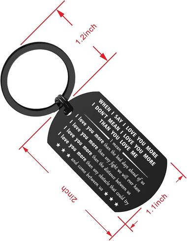 ENGZHI Love Keychain هدايا الحب له، أنا أحبك أكثر النهاية التي فزت بها سلسلة مفاتيح، هدية عيد ميلاد لذكرى عيد الحب in Saudi Arabia