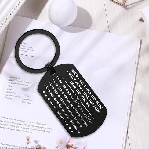 ENGZHI Love Keychain هدايا الحب له، أنا أحبك أكثر النهاية التي فزت بها سلسلة مفاتيح، هدية عيد ميلاد لذكرى عيد الحب in Saudi Arabia