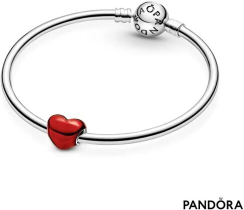 تعليقة PANDORA المعدنية على شكل قلب - أساور متوافقة مع اللحظات - مجوهرات للنساء - مصنوعة من الفضة الإسترليني والمينا - مع صندوق هدايا in Saudi Arabia