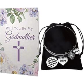 Godmother Bracelet & Card Gift Set- Godmother Gifts- Godmother Aunt Jewelry- Gift for Godmothers