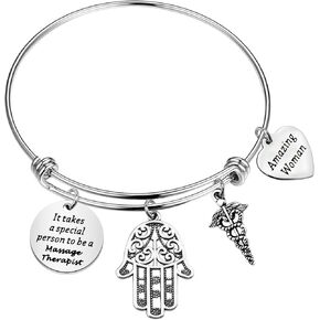 TIIMG Massage Therapist Gift Bracelet Massage Therapist Appreciation Gift Thanks Gift Healing Hand Charm Therapy School Student Gift