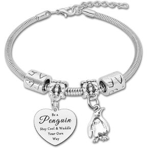 DlaeKua Penguin Themed Gifts Bracelet Penguin Gifts for Penguin Lovers Inspirational Gifts for Women Penguin Bracelet Birthday Gifts for Friendship Gifts for Motivational Gifts