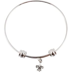 Small Fleur de Lis Bracelet Bangle Gift Gifts For Mom Dad Teens Jewelry Jewlry Charm Mom Accessories Stuff Gift for Men Women Decor Fluer de Lis Fleur di Lis
