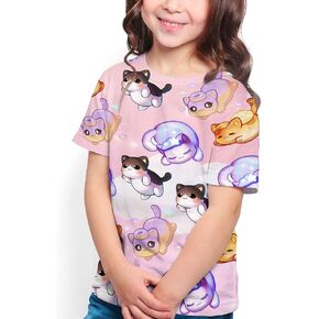 Boys Girls 3D Graphic Shirts Cool Crewneck T-Shirt Unisex Short Sleeve Top Tees 6-16 Years