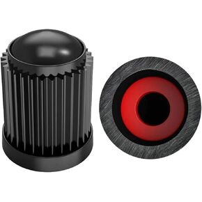 Universal Tire Valve Stem Dust Caps, Weatherproof, Black with Red Seal for Cars, Bikes, Motorcycles and Trucks.