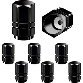 8 عبوات من أغطية جذعية الصمام للسيارات، أغطية صمامات الإطارات المصنوعة من الألومنيوم، أغطية أغطية هوائية مقاومة للغبار، أغطية جذعية الإطارات العالمية محكمة الغلق للسيارات وسيارات الدفع الرباعي والدراجات النارية والشاحنات، تصميم سداسي (أسود) in Kuwait