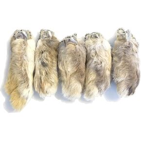 Dangerous Threads Rabbit Rabbits Foot Keychain White/Natural 5 Pcs
