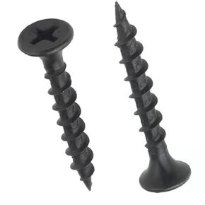 Screws #6 x 1-5/8" Drywall Screws220PCS Coarse Thread Sheetrock Wood Screws with Phillips Drive,1 LBS Flat Truss Head Self Tapping Screws Black Phosphate Coated Stainless Fast Self Tapping