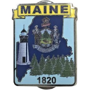 Maine State Shaped Map Lapel Metal Pin