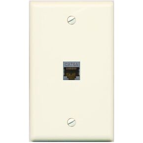 RiteAV CAT 6A Shielded Wall Plate Single Gang 1 Port White