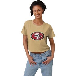 FOCO Women's NFL Team Logo Ladies Fashion Crop Top Shirt, Bottom Line, Small