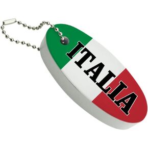 GRAPHICS & MORE Italia Italy Italian Flag Floating Keychain Oval Foam Fishing Boat Buoy Key Float
