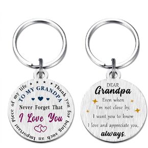 Grandpa Gifts - Grandpa Birthday Keychain - Grandfather Christmas Valentines Father's Day Thanksgiving Easter Gift