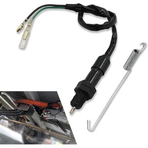 1 PC Motorcycle Tail Light Two-Wire System Brake Switch Wire with 5.9" Spring Wire, 14.96" Rear Foot Brake Switch Conversion Wire, for Off-Road Motorcycles, Four-Wheel ATVs (Black)