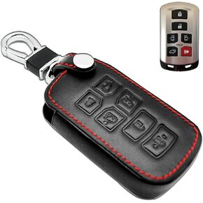 MECHCOS Compatible with Toyota Sienna Key Fob Cover Case Leather Key Chain Holder Protector