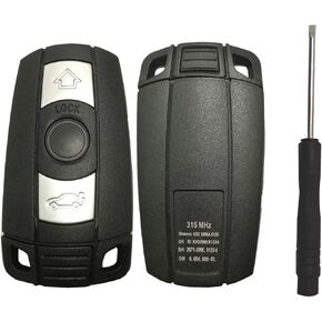 Key Fob Case Shell Fit for BMW 3 5 Series BMW X5 BMW X6 BMW Z4 3 Buttons Replacement Keyless Entry Remote Car Key Fob Cover with Uncut Blade Blank and Screwdriver (2)
